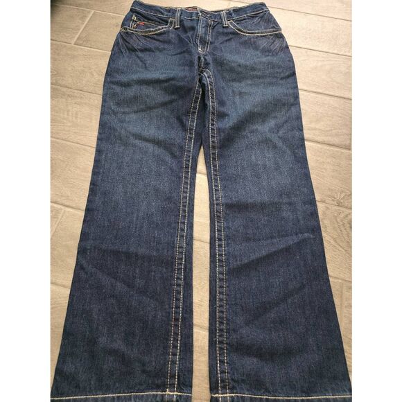 Men's Ariat FR M4 Boot cut Work Jeans Size 32x30 Dark Wash - Picture 1 of 10